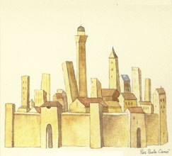 Disegno della città di Bologna